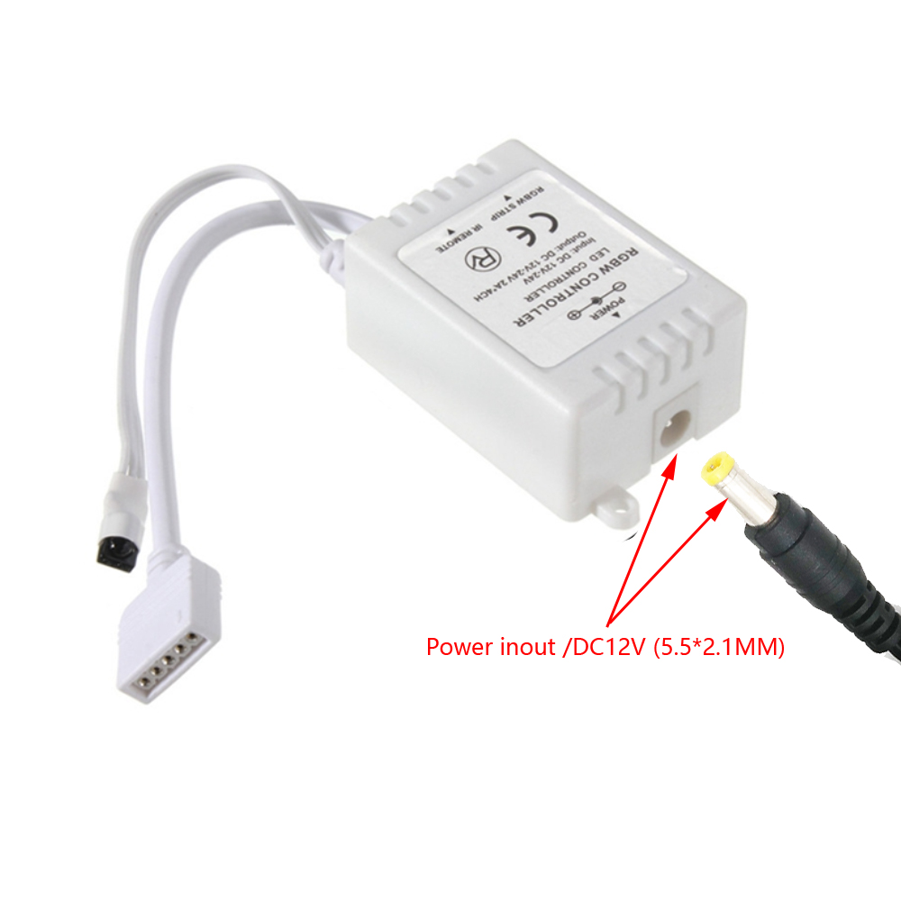 ZDM 4PCS 5M 150x5050RGB LED Strip Light 44Key IR Controller and with 10PCS Connecting line DC12V 140W