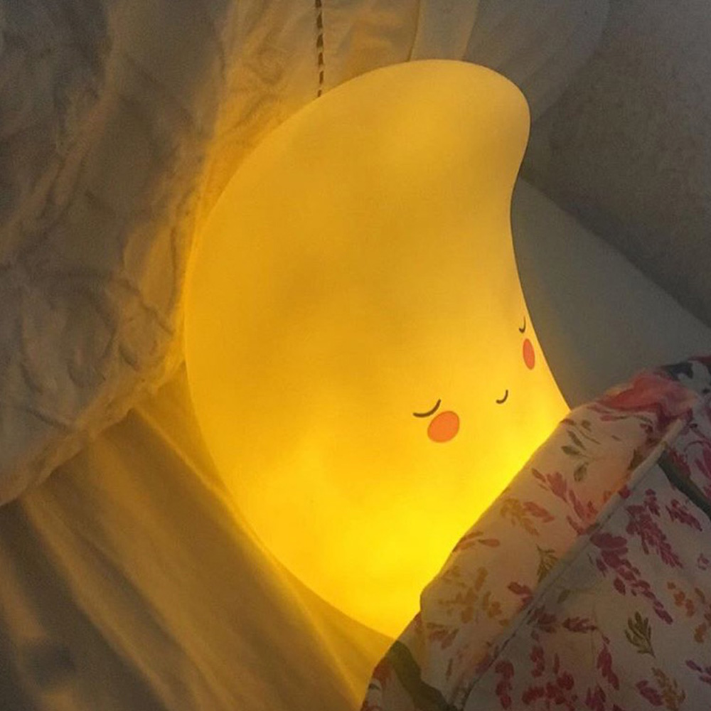 Cartoon Lovely Moon Shape Children Sleeping Bedroom LED Night Light