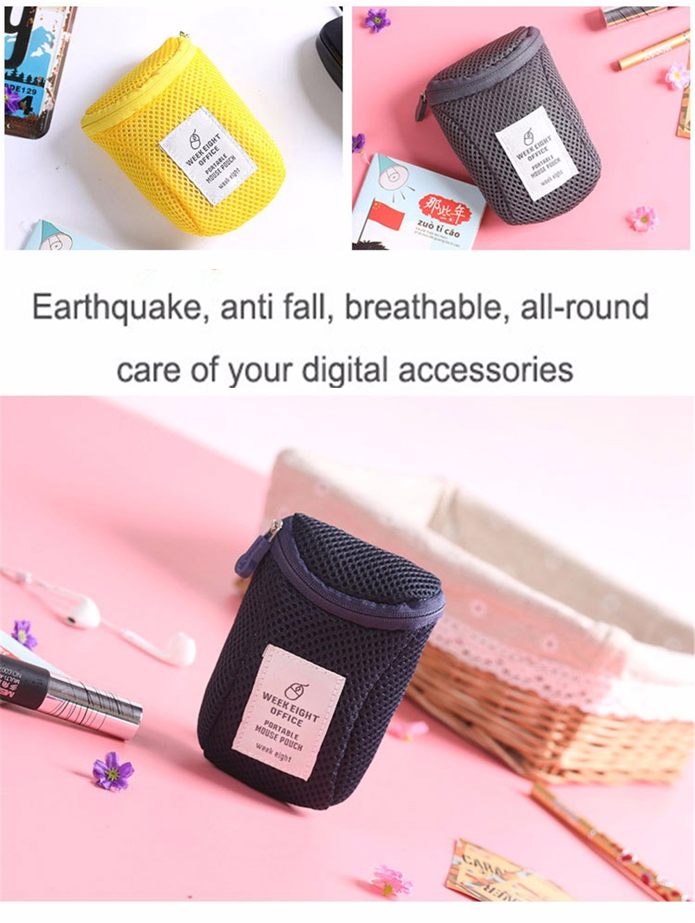 Organizer System Kit Case Portable Storage Bag Digital Gadget Devices USB Cable Earphone Pen Travel Cosmetic Insert