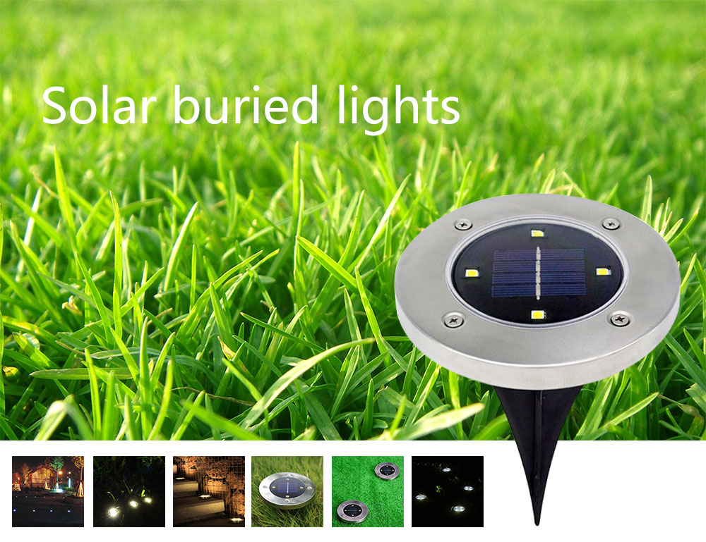 BRELONG 4LED Solar Buried Lights Outdoor Lawn Lamp 1PC