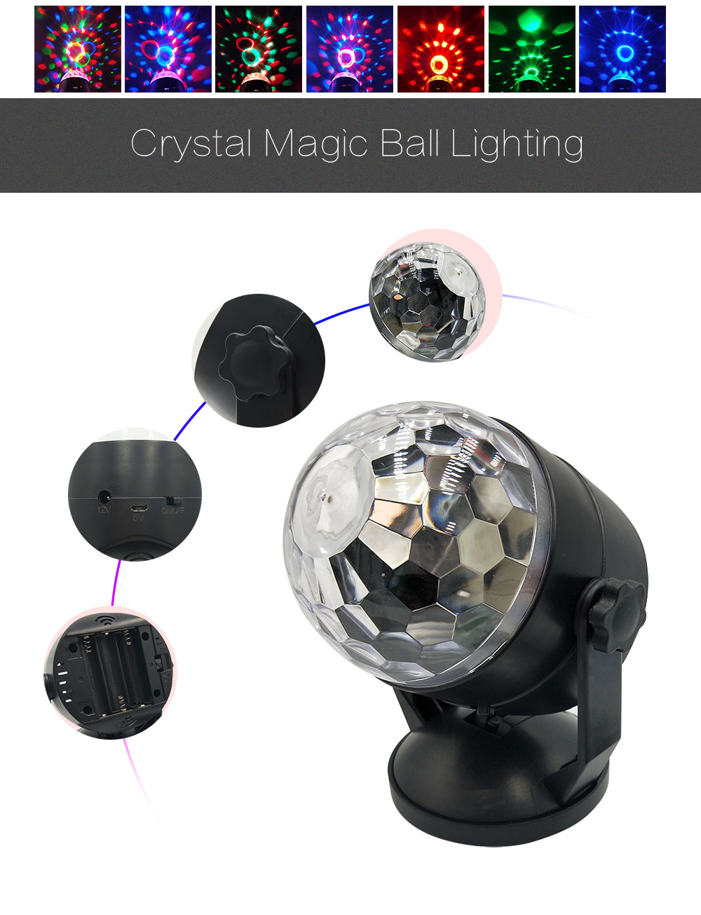 BRELONG Crystal Magic Ball Stage Lights KTV Bar Night Light Atmosphere