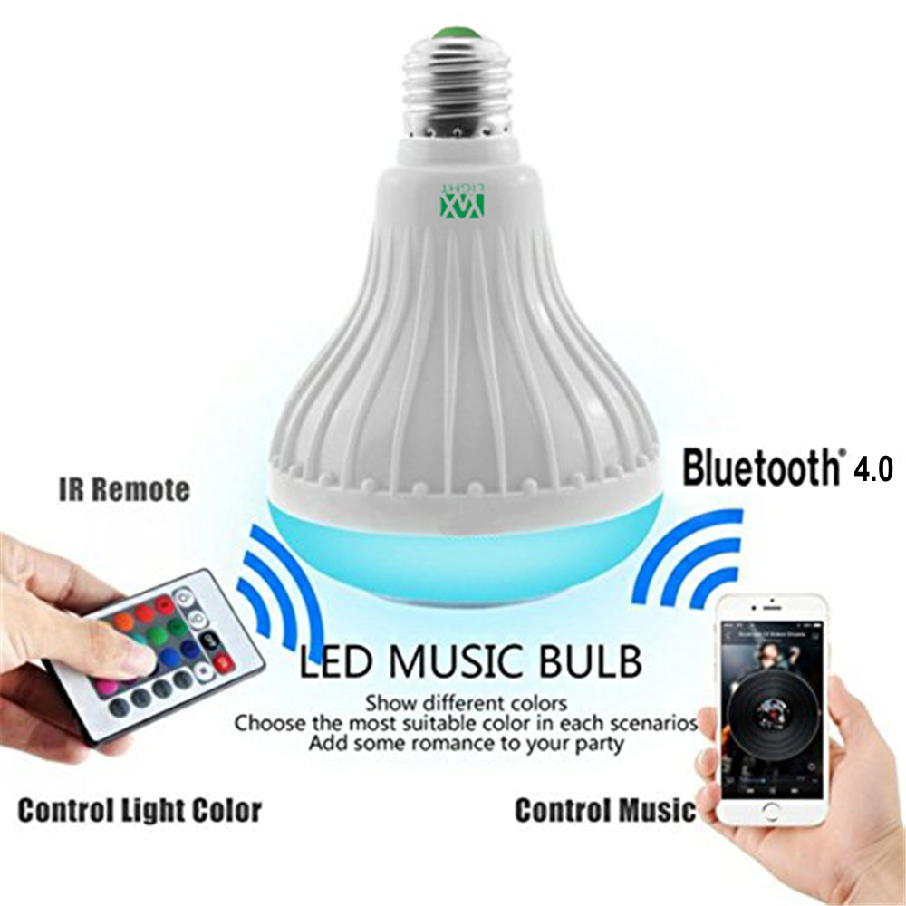 YWXLight E27/E26 Smart Wireless Bluetooth Speaker Music Playing Colorful LED Bulb AC 100 - 240V