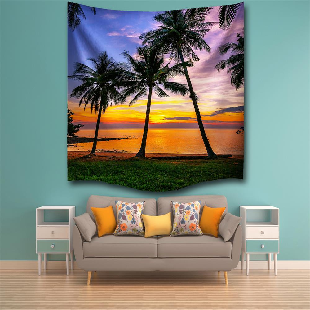 Sunset 3D Digital Printing Home Wall Hanging Nature Art Fabric Tapestry for Bedroom Living Room Decorations