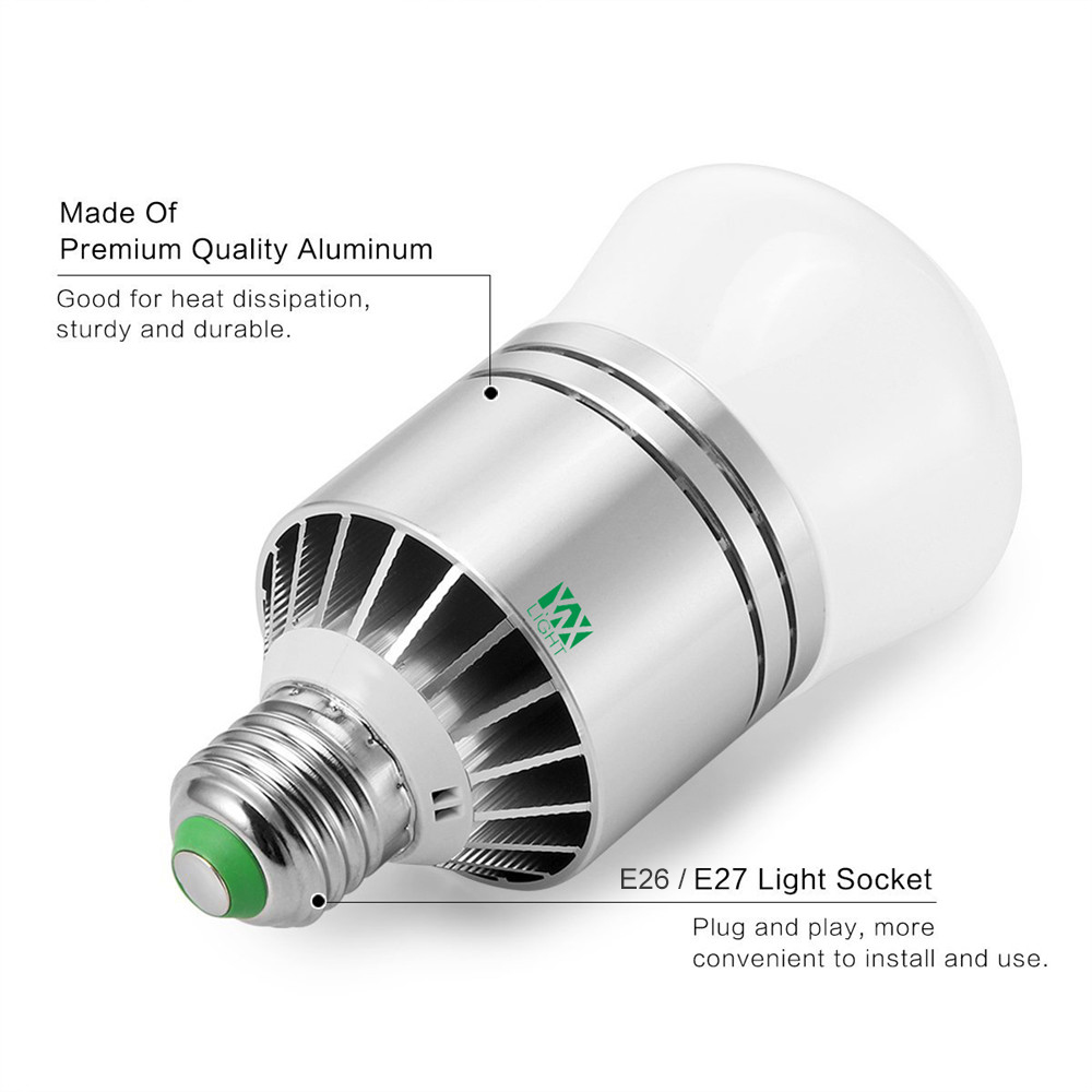 YWXLight E27/E26 LED Light Bulb 12W 2835 SMD Auto On/Off Sensor Light Bulb AC 85 - 265V