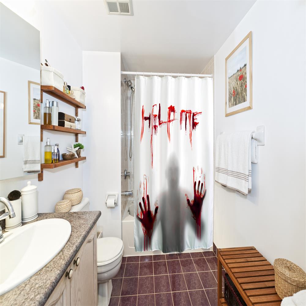Help Me Polyester Shower Curtain Bathroom High Definition 3D Printing Water-Proof