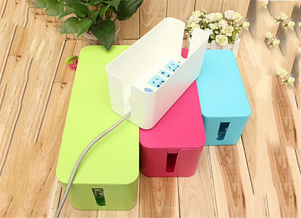 Plastic Wire Storage Box Power Line Organizer Cable Collect Cases Junction Box Power Strip Cord Boxes