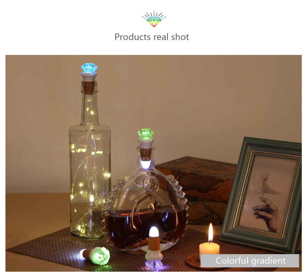 BRELONG LED Bottle Light USB Charging Glowing Wine Bottle Stopper 2PCS