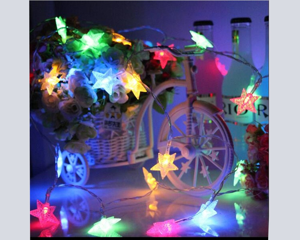 1PC 10M 60LEDS Led String Lights 8MODES Five Pointed Star Light Christmas New Year Wedding Party Bedroom 220V