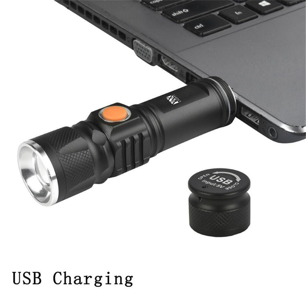 YWXLight LED Rechargeable USB Flashlights Lighting Inbuilt Lithium Battery