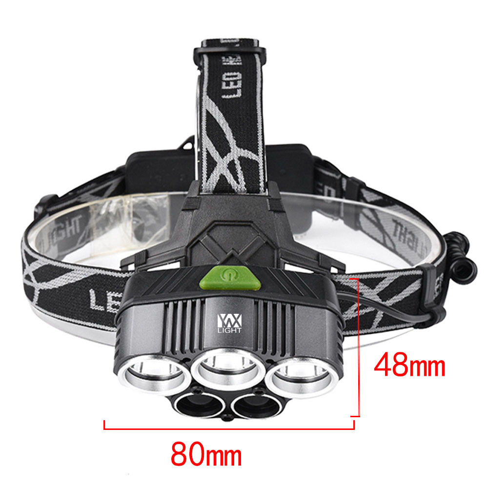 YWXLight LED Headlamp 5000 Lumen Brightness 5 Light Waterproof for Camping Travel Walking
