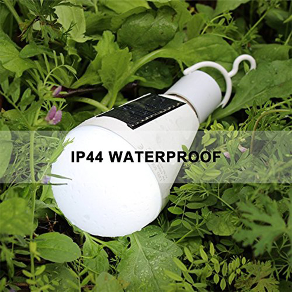 Indoor Garden Hiking Camping Solar Panel Powered LED Bulb Portable Waterproof Emergency Light