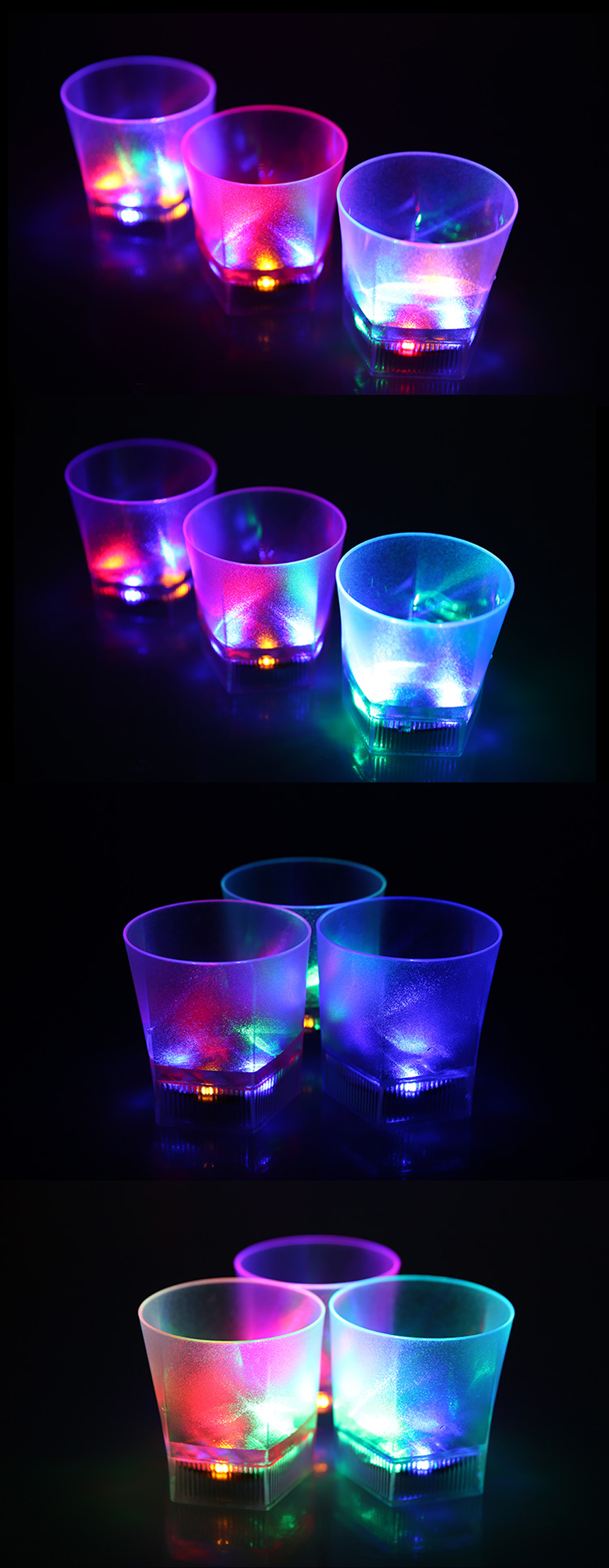 7 Color Flash LED Light Beer Glass Creative Water Sensor Grinding Drink Cup