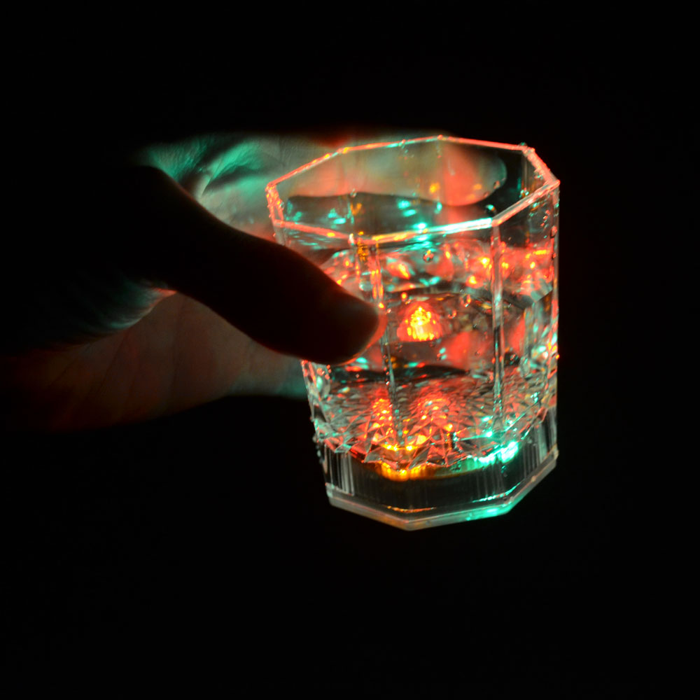 Creative LED Light Glass Water Sensor 7 Color Bright Luminous Cup