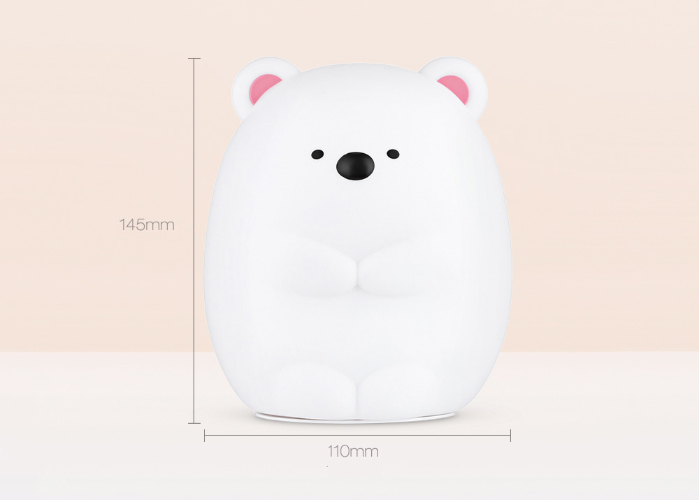 JM - 03 LED Rechargeable Silicone Bear Night Light Tap Control for Bedroom Living Room