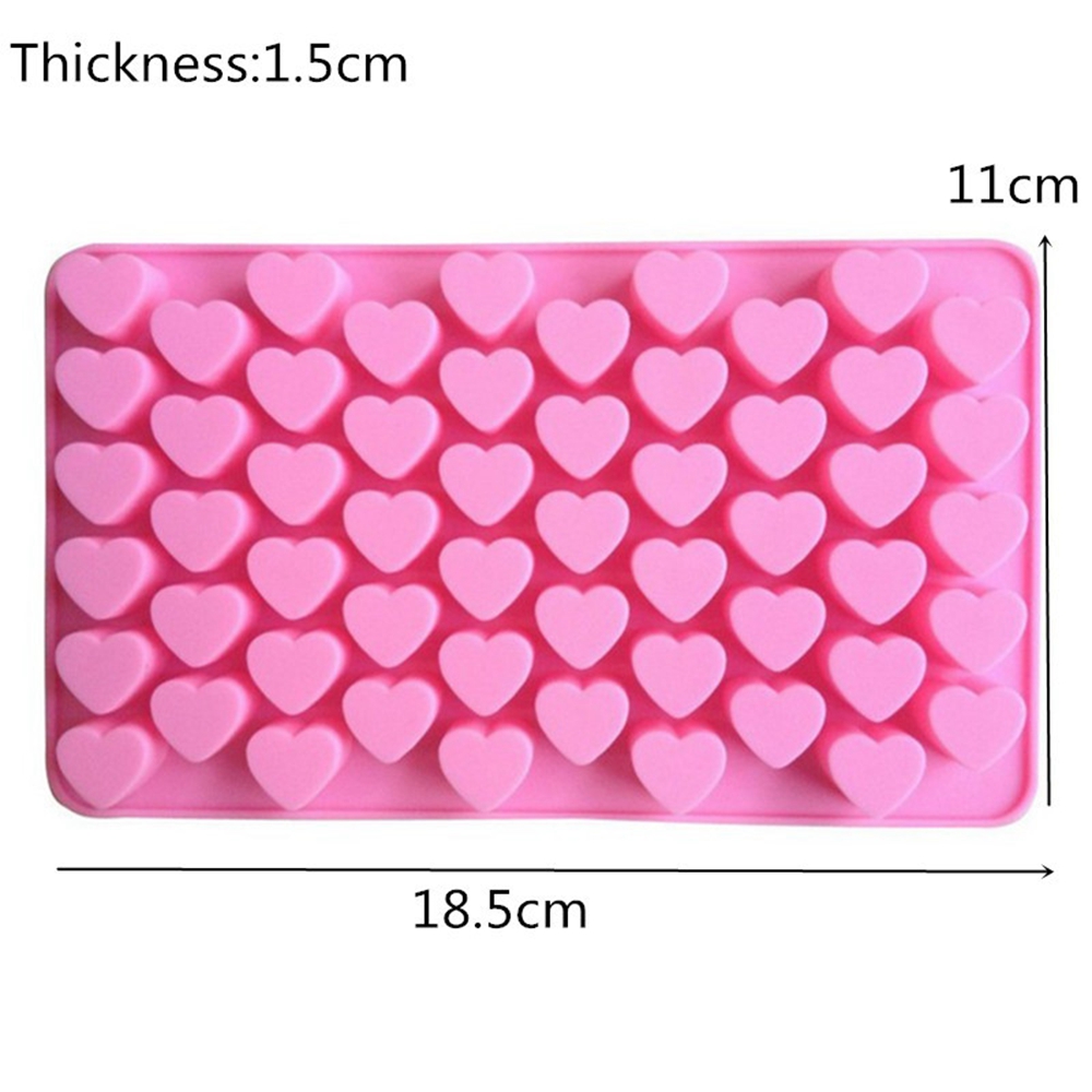 Silicone 55 Heart Shaped Candy Chocolate Cake Baking Pan Mold