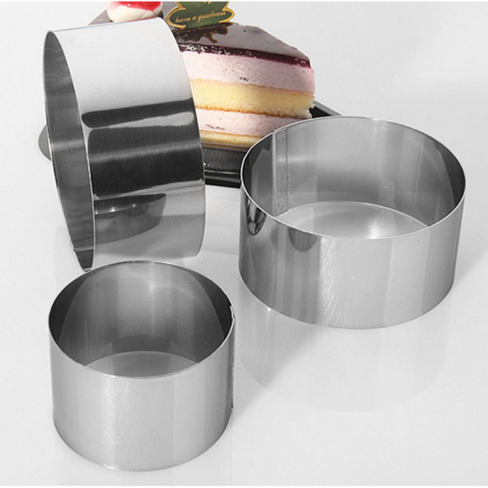 6 Pcs Mousse Cake Ring Stainless Steel Round Small Cakes Mold 6 to 12 Cm DIY Biscuit Bakeware Kitchen Baking Tool