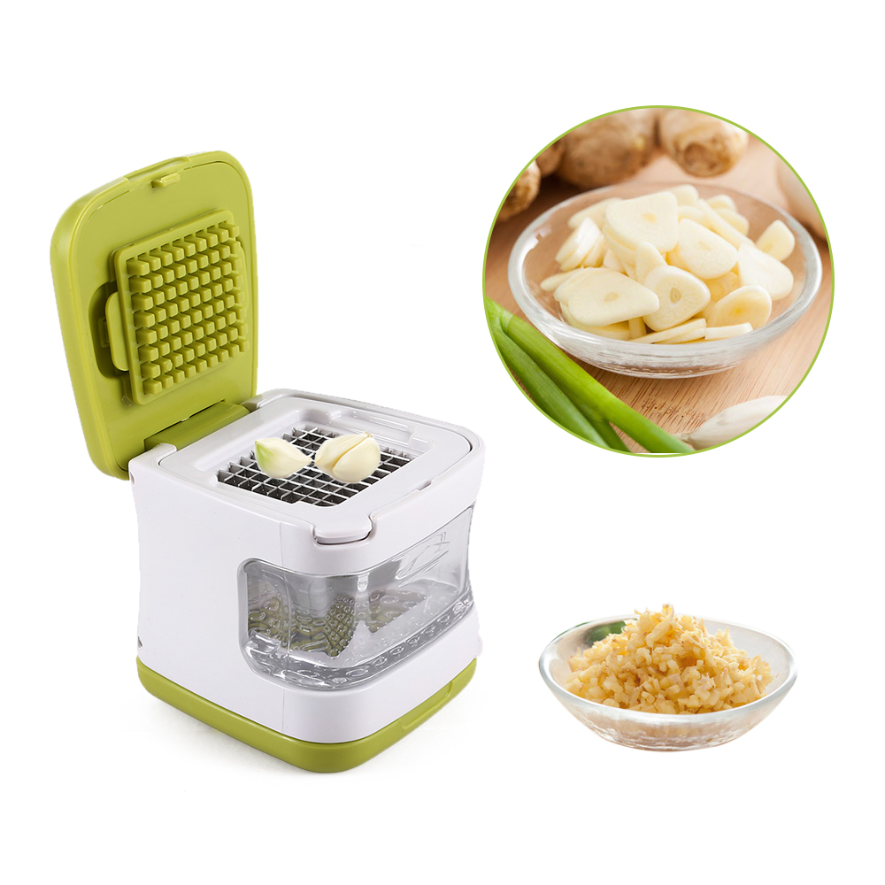 Dual-purpose Garlic Crusher Ginger Slicer with Storage Box Kitchen Accessories
