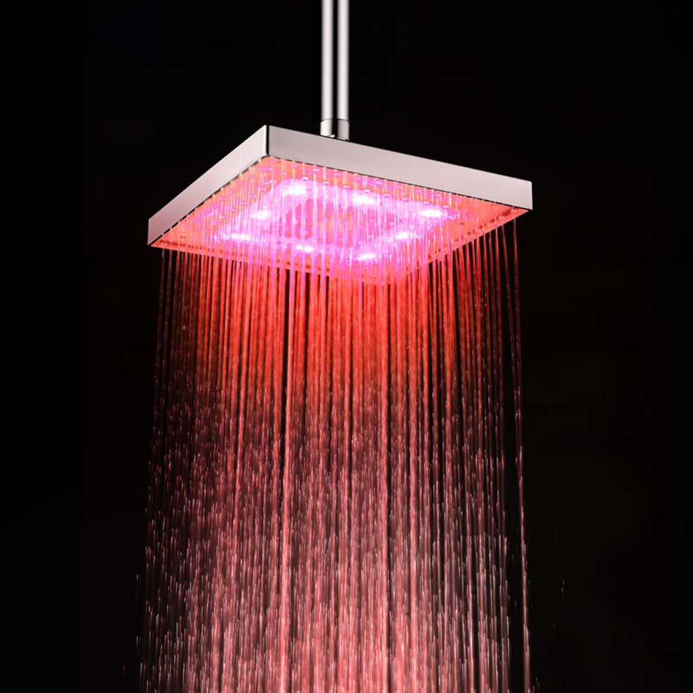 BRELONG 8 - inch LED Monochrome Shower Top Spout Red Green Blue