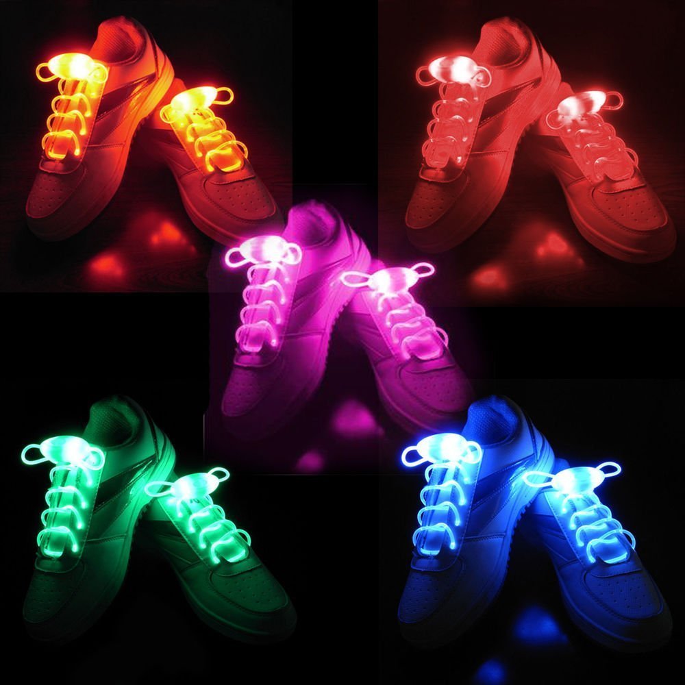 BRELONG Waterproof Luminous LED Color Shoelaces - A pair