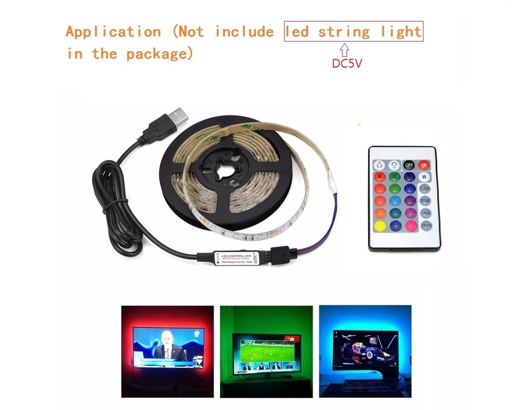 1SET DC 5V Mini IR 24 KEY RGB Remote Controller for RGB LED Light Strip USB