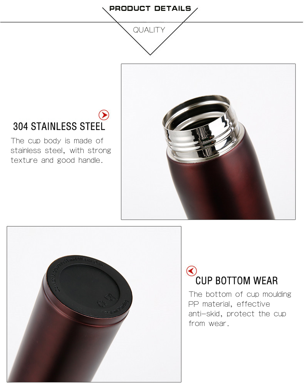 Portable 304 Stainless Steel Punk Vacuum Cup