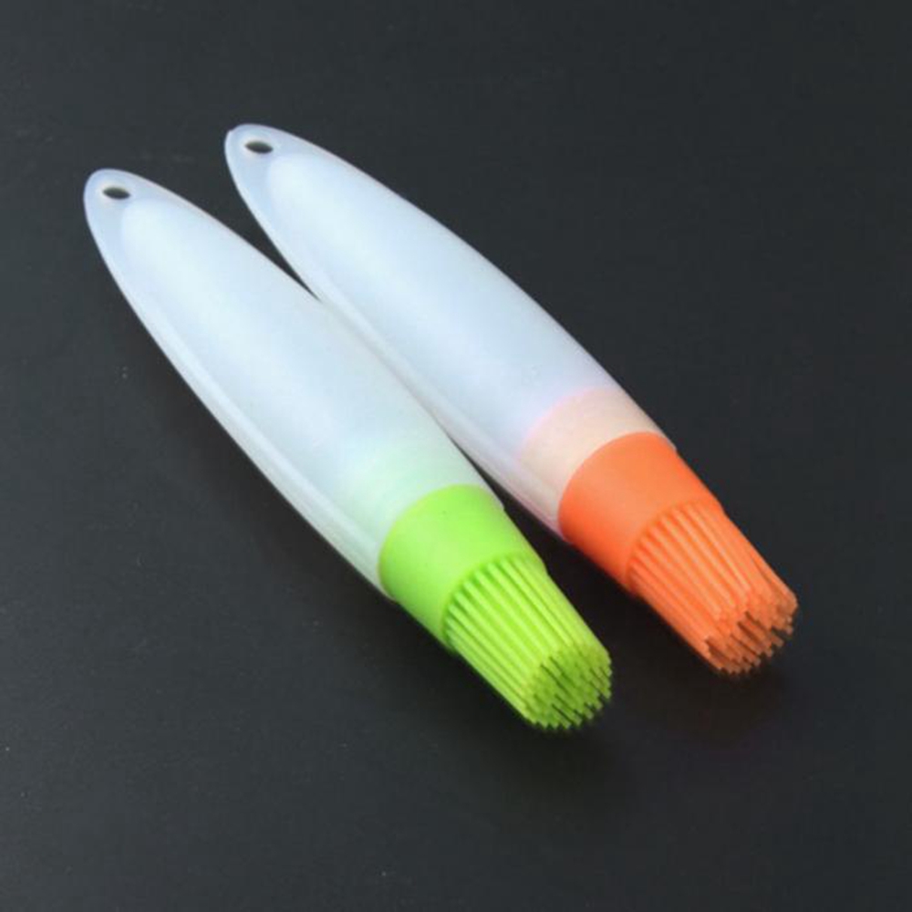 Heat Resist Silicone Oil Bottle Pen Tube Brush BBQ Kitchen Barbecue Grill Tool