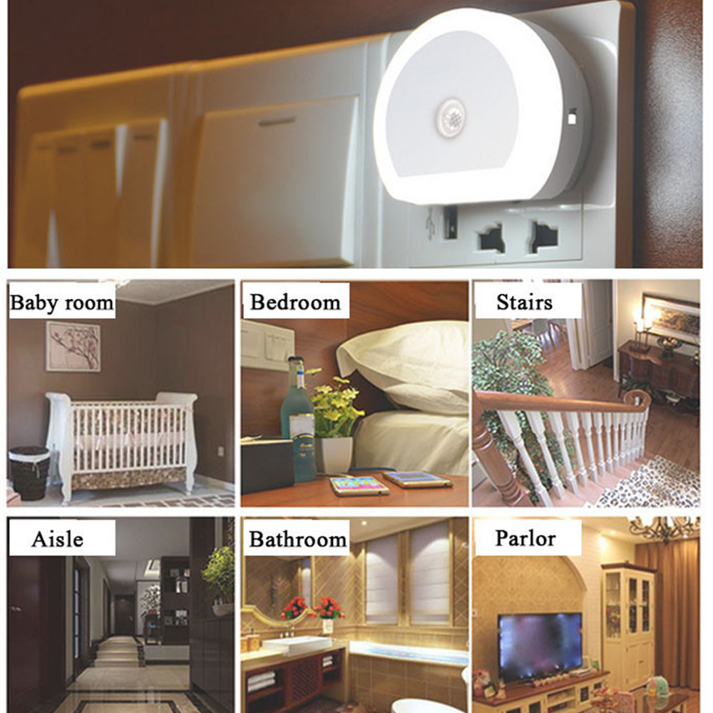 YWXLight LED Light Induction Sensor Control Bedroom Night Lights Bed Lamp EU Plug