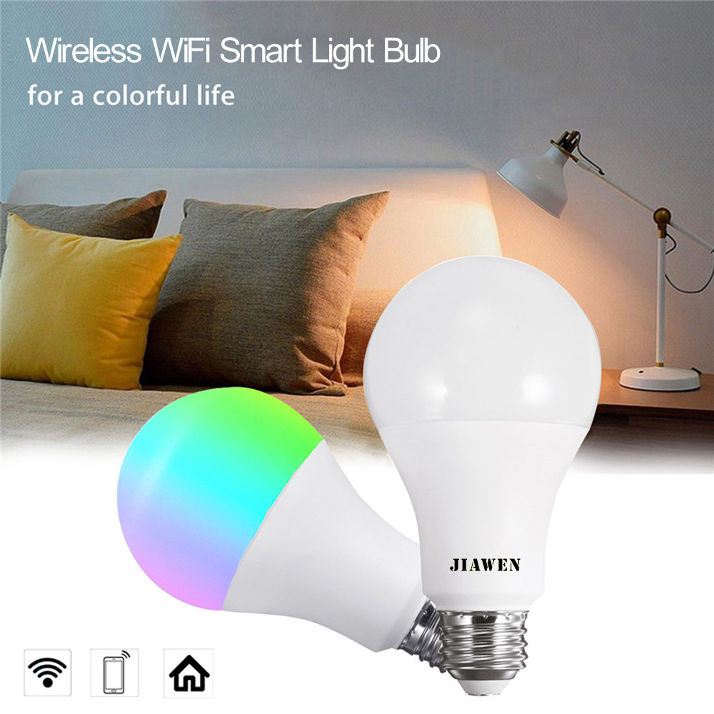 Jiawen 6W RGB and Warm White Wireless WiFi LED Smart Light Bulb AC 120V