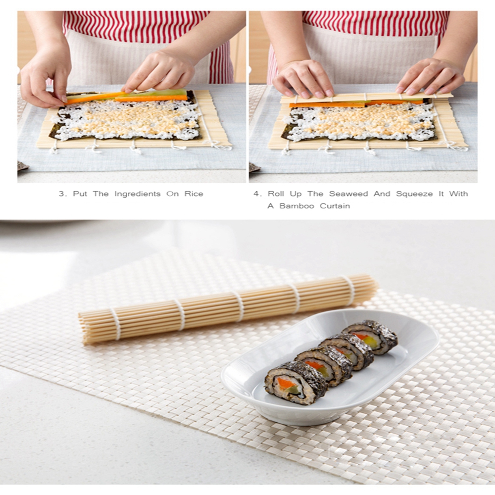 Bamboo Sushi Rolling Mat Onigiri Rice Roller Kitchen Tool