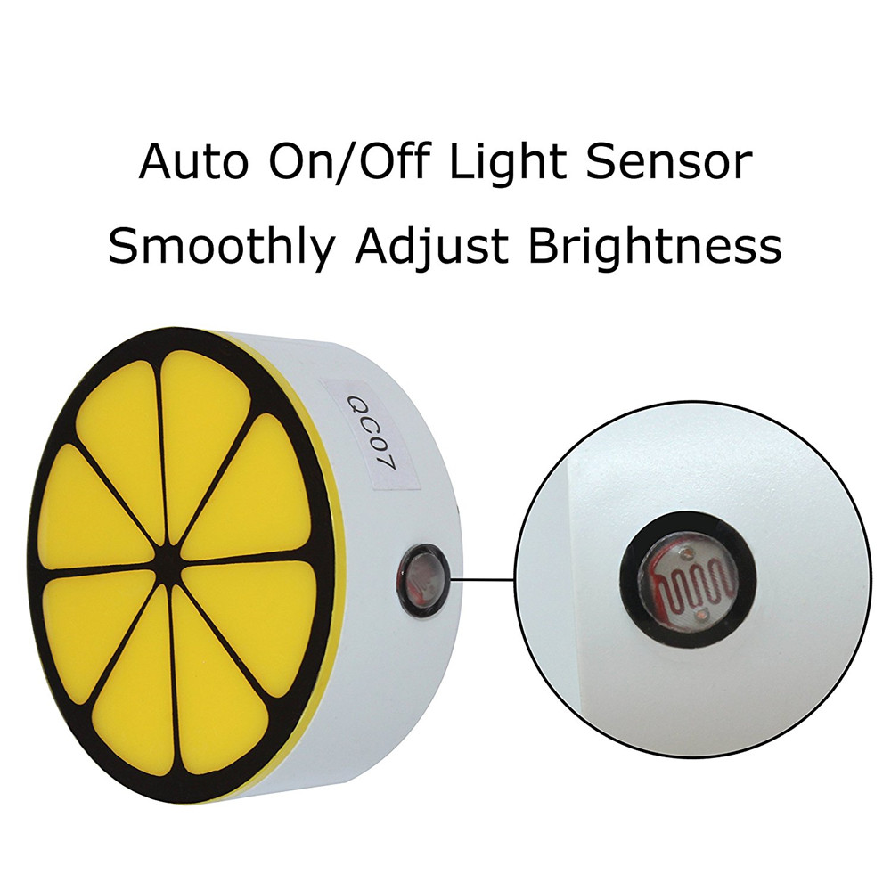 LED Lemon Night Light Auto Sensor Control Lamp for Bedroom