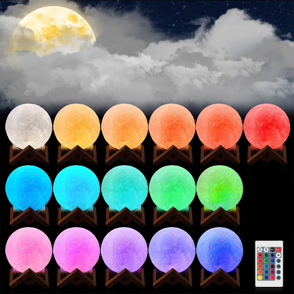 YouOKLight YK2302 3D Printed Remote Control 16 Colors Moon Style Night Light