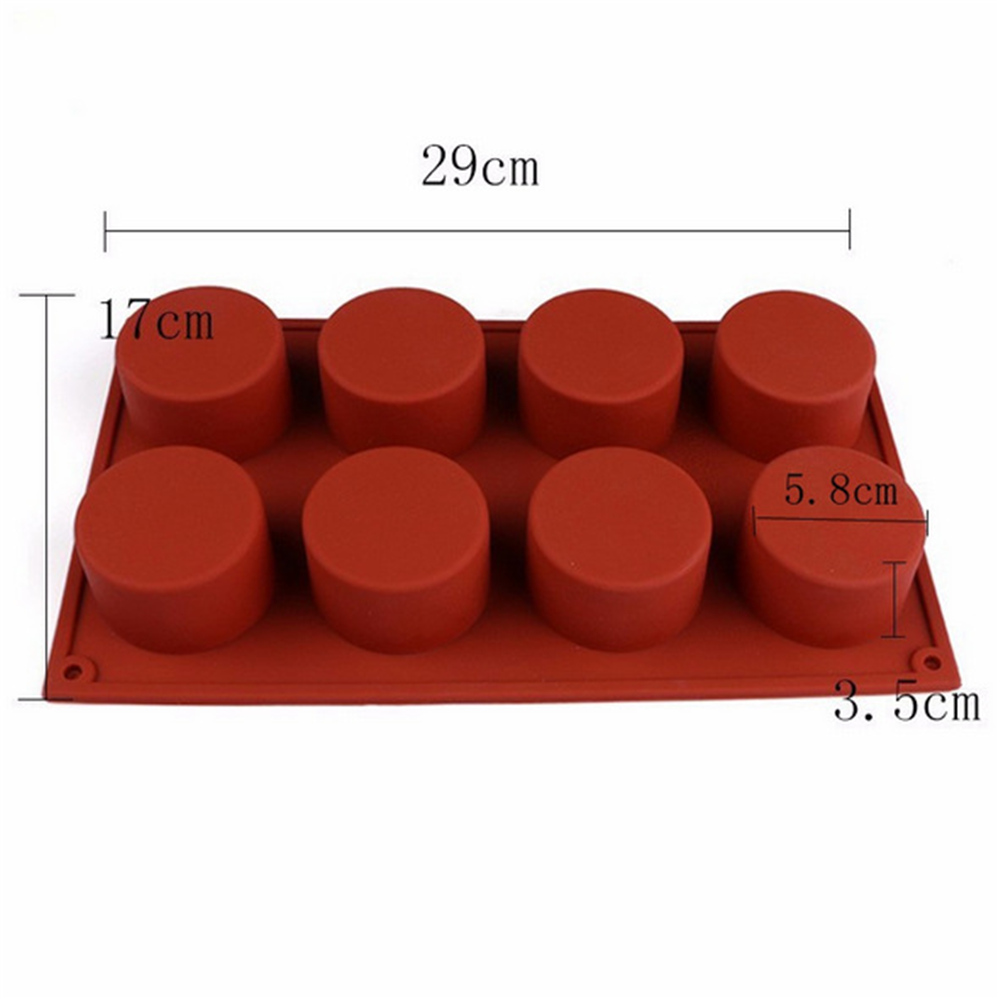 New 8 Grids Silicone Soap Cake Chocolate Mold