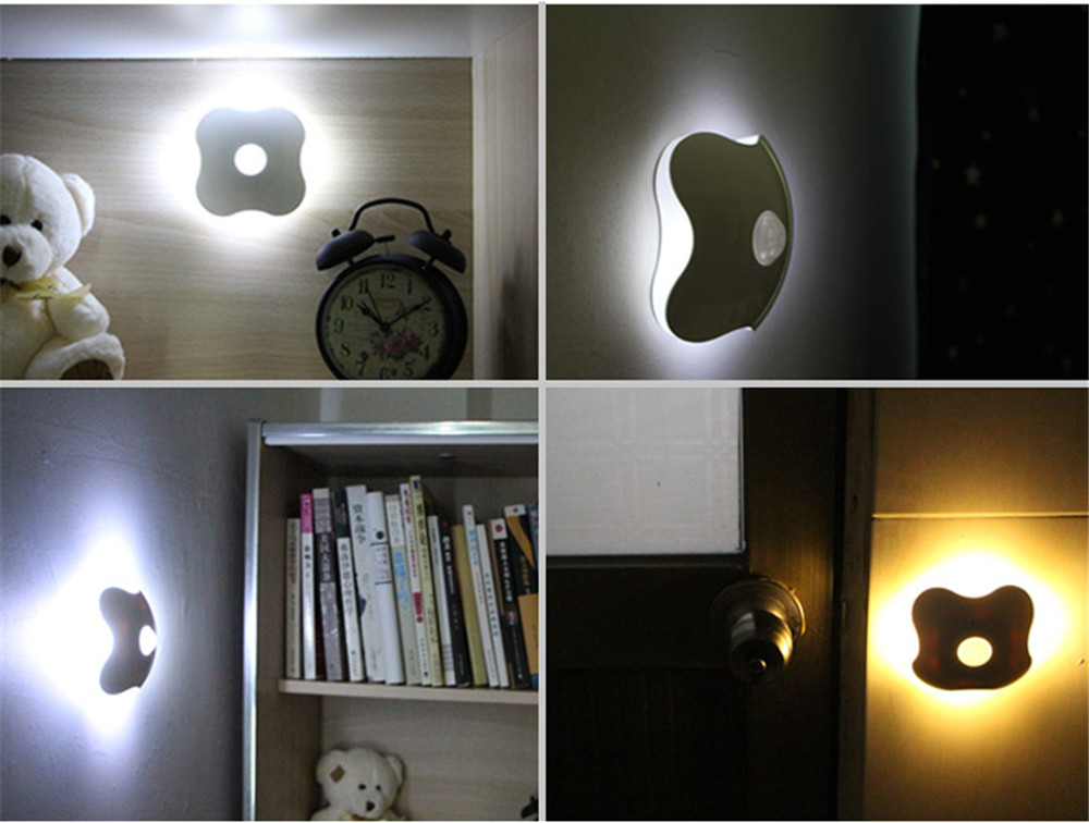 Clover LED Night Light PIR Auto Motion Sensor Novelty Atmosphere Emergency Table Lamp for Kids