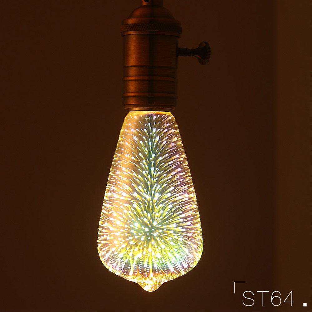 YouOKLight YK0853 3D RGB Bulb Vintage Decoration Christmas Holiday Light ST64