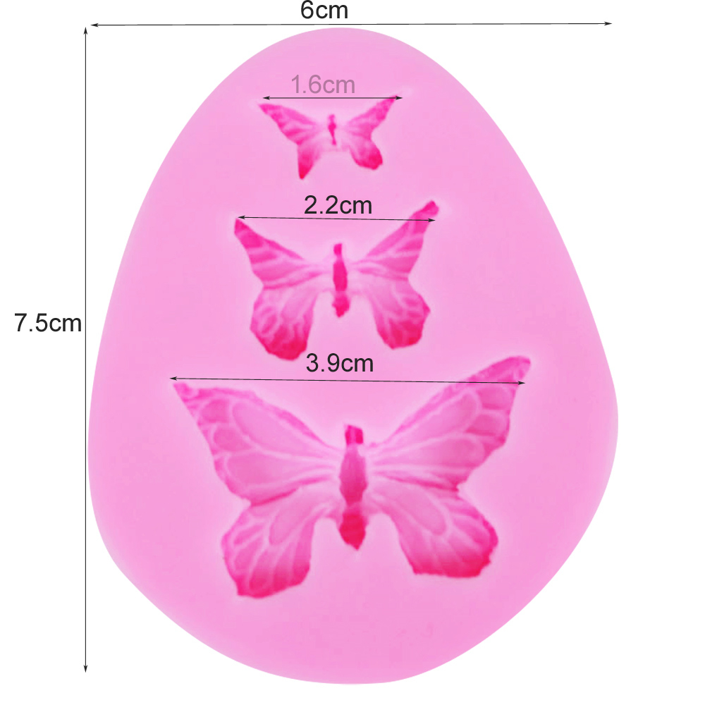 New 3 Butterfly Silicone Cake Chocolate Mold Baking Tools