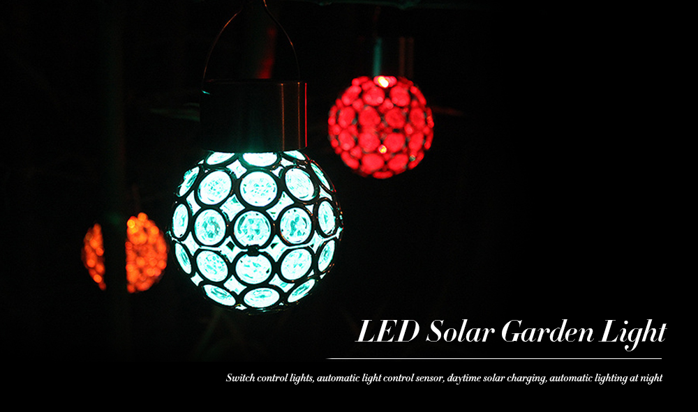 BRELONG LED Solar Garden Hanging Light Control Induction Lluminous Magic Ball