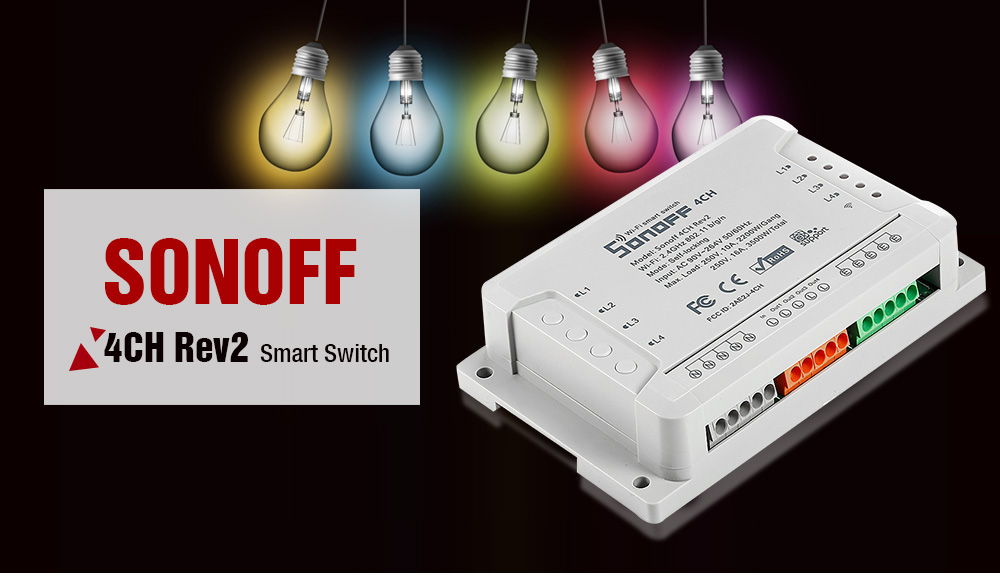SONOFF 4CH Rev2 4 Channel Wireless WiFi Smart Switch