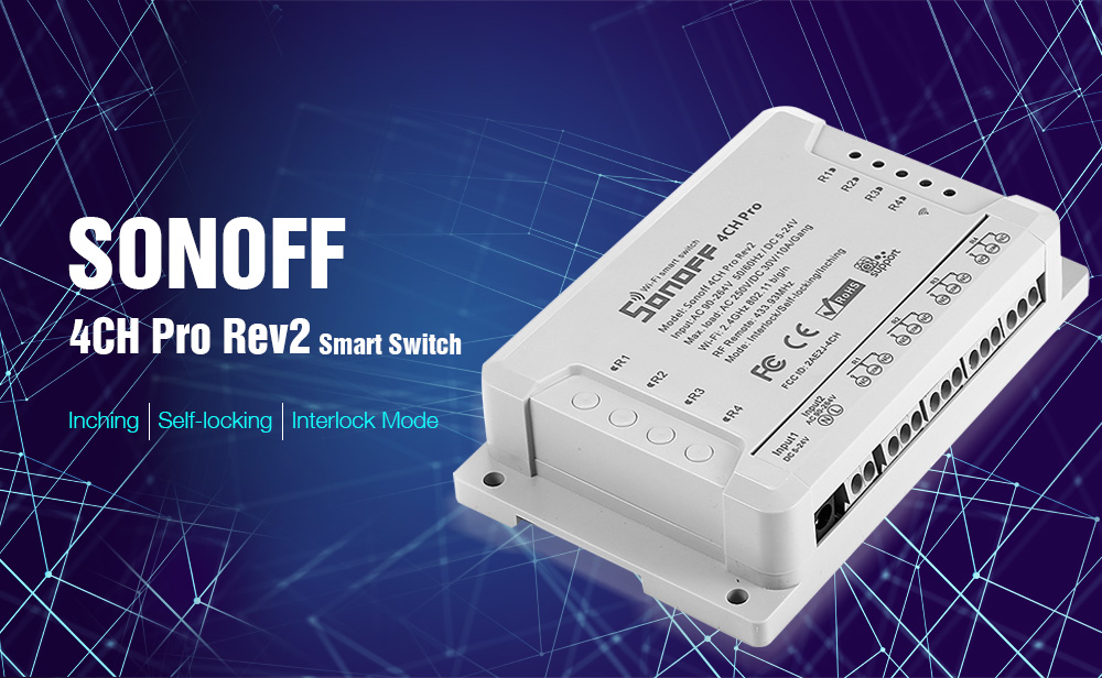 SONOFF 4CH Pro Rev2 4-gang WiFi Smart Switch