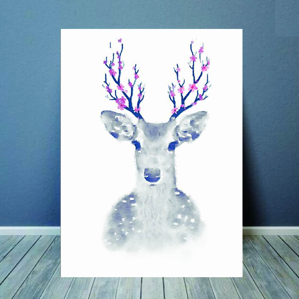 W018 Deer Unframed Art Wall Canvas Prints for Home Decorations