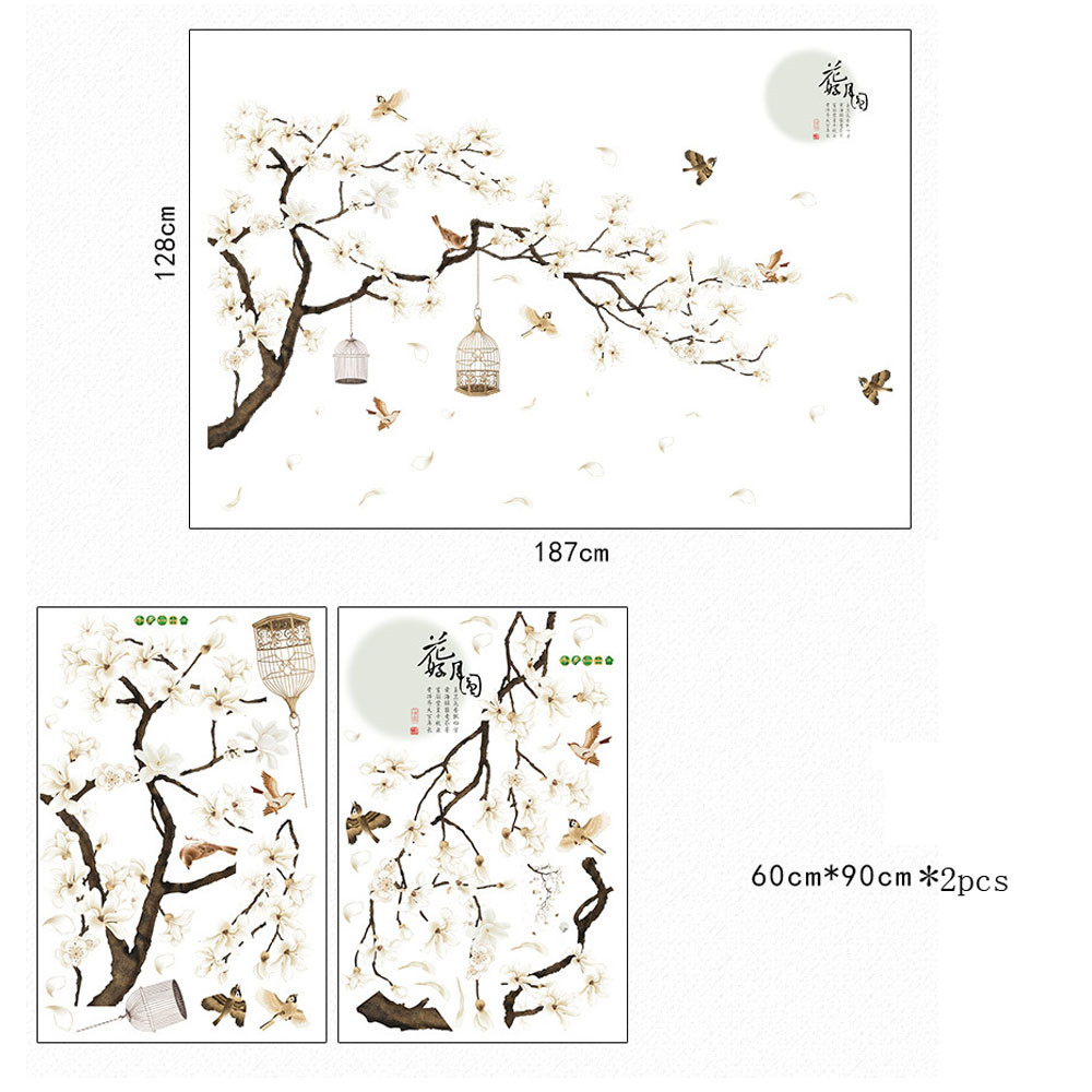 White Peach Butterfly Wall Sticker for Home Decoration