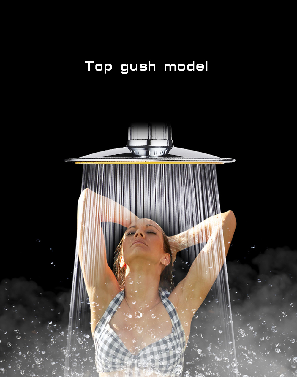 Bathroom Rainfall Ionic Nano Shower Head Round Chrome Ultra-Thin
