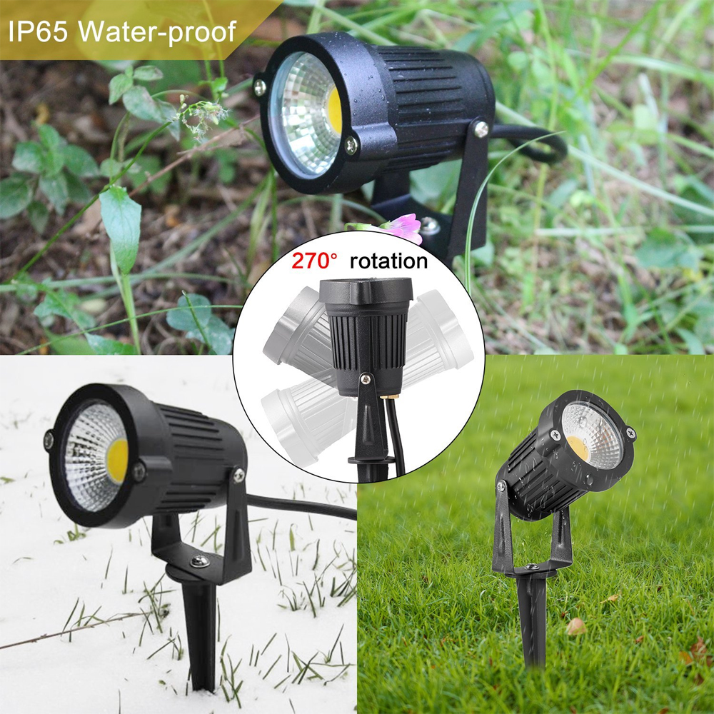 7W COB Waterproof Outdoor Garden Low Voltage AC12V Lawn Lamp Spiked Stand 4PCS