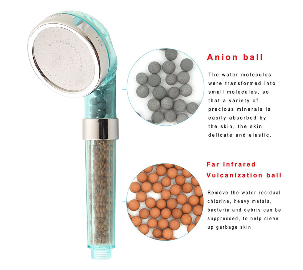 Water Saving Shower Head Anion SPA Filtration Handheld Nozzle
