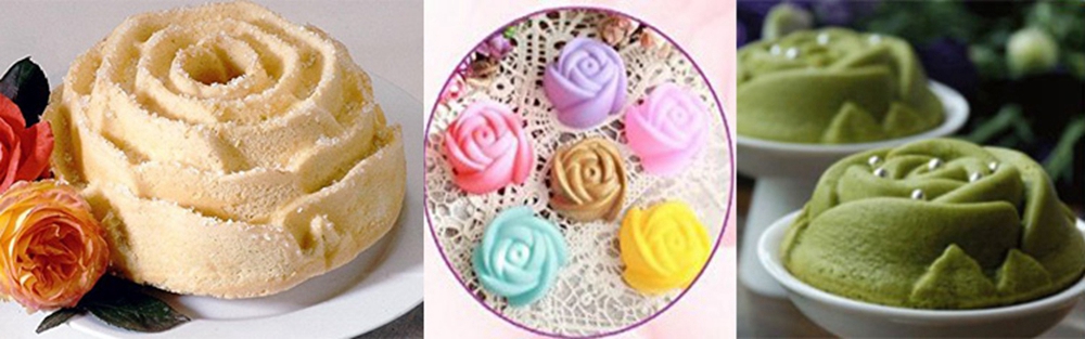 6 Rose Handmade Soap Mold Silicone Cake Chocolate Jelly Pudding Ice Pan