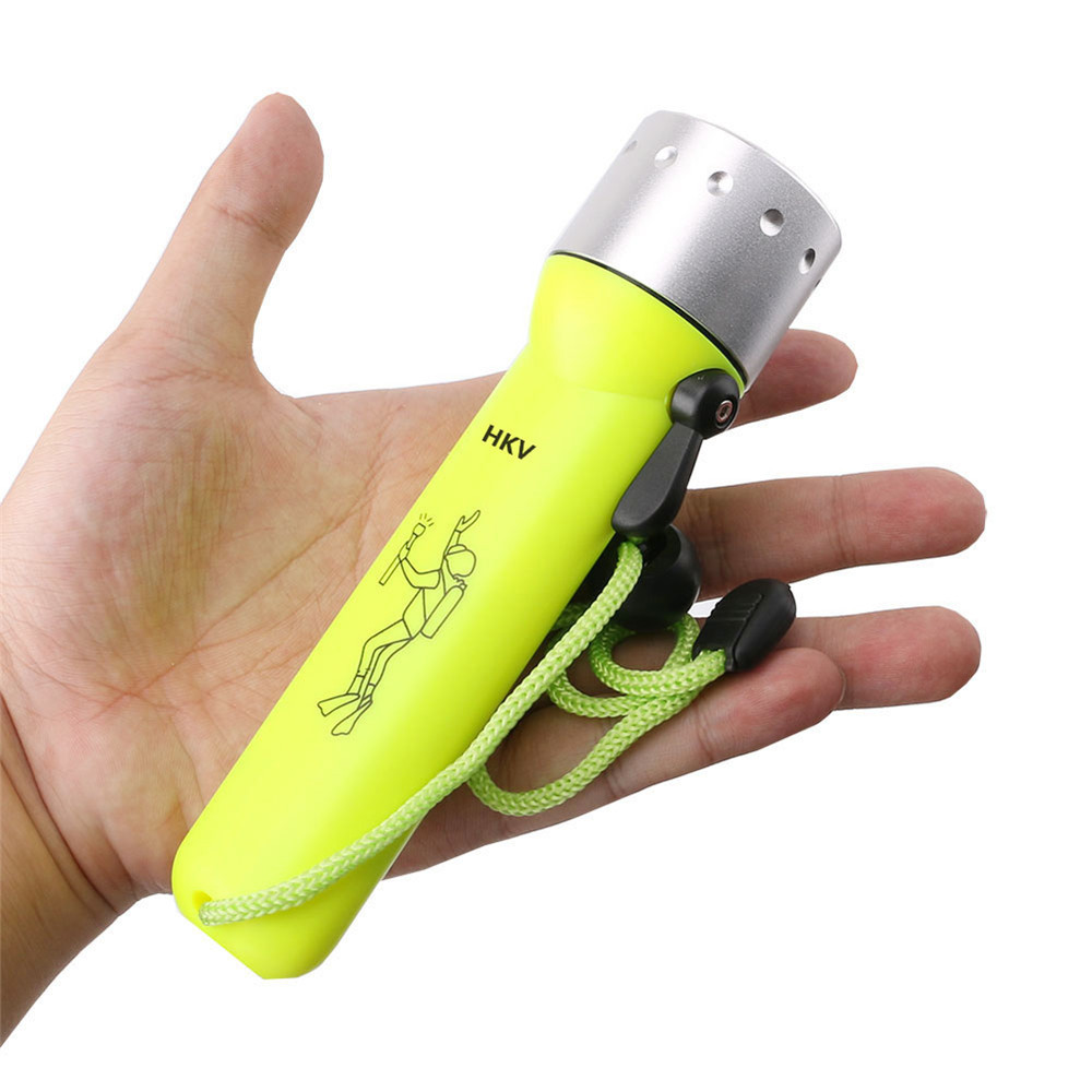 HKV LED Waterproof Diving Flashlight 200-500 Lumens for Underwater Lamp Hiking