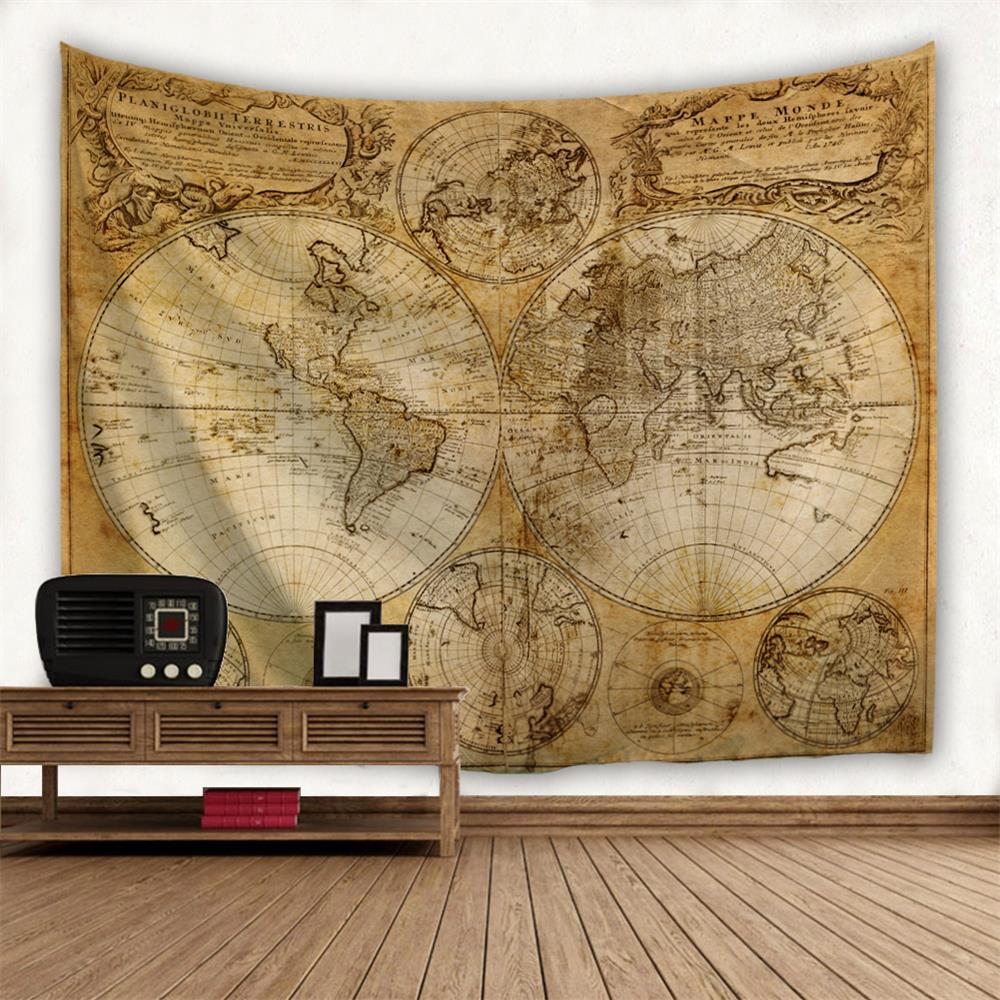 Multifaceted World Map 1746 3D Home Wall Hanging Tapestry for Decoration