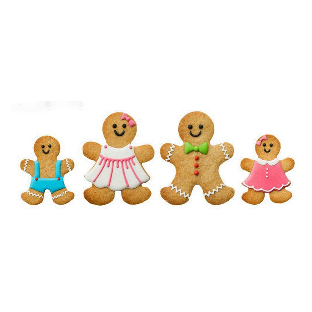 5pcs The Gingerbread Man Cookie Cutter Set Biscuit Fondant for Kid Sandwich Mold