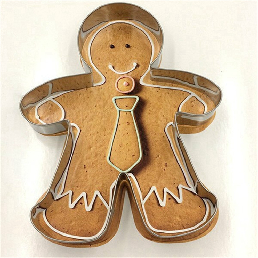 3pcs Stainless Steel Gingerbread Man Cookie Cutter Cake Biscuits Decorating Tool