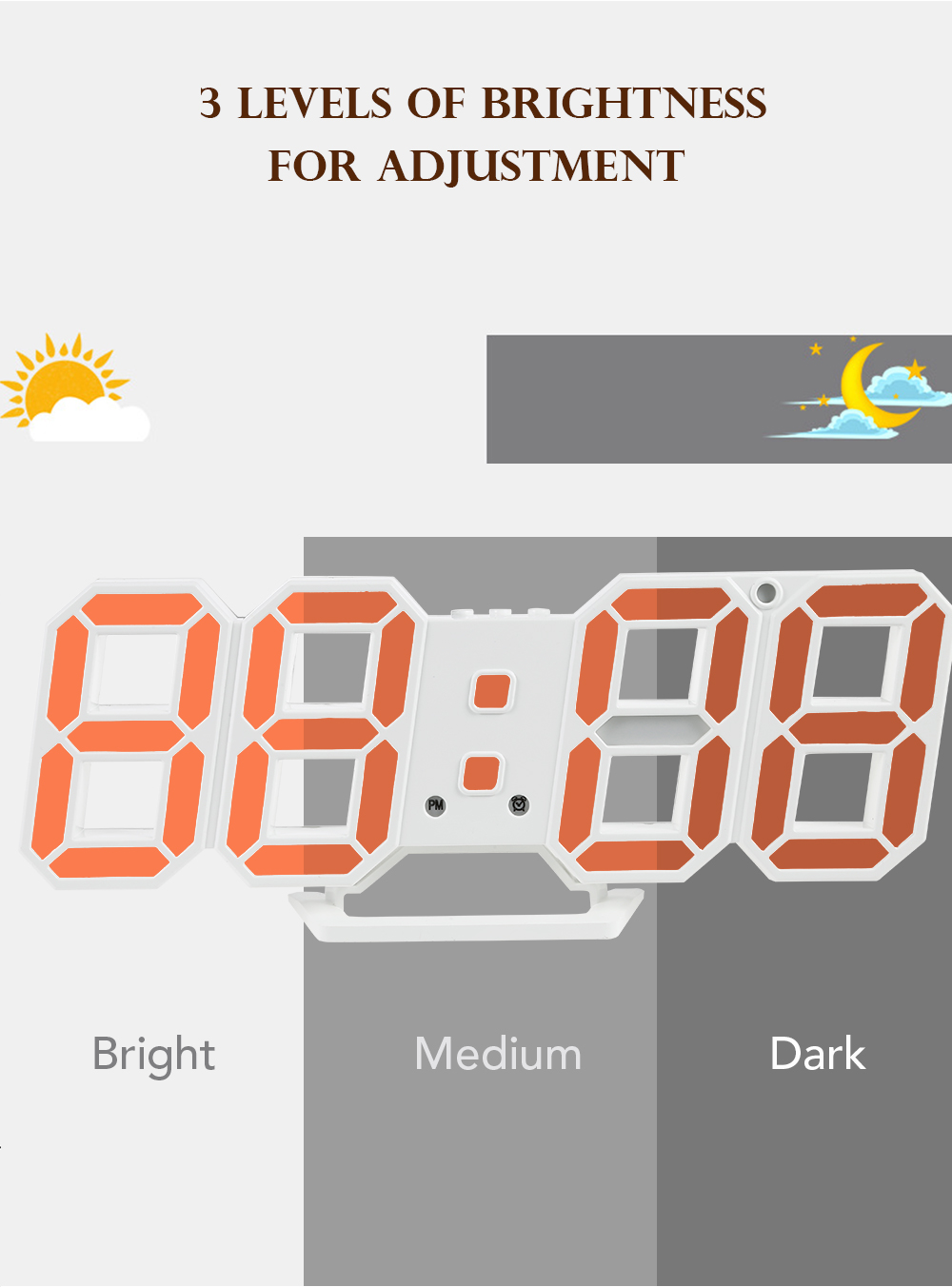 Creative LED Digital Wall Alarm Clock