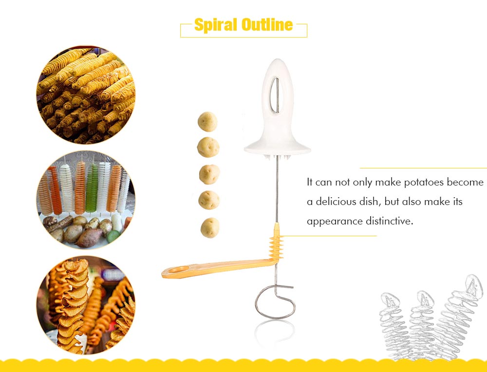 Manual Potato Chips Spiral Slicer Tower Making Twist Shredder Kitchen Accessories